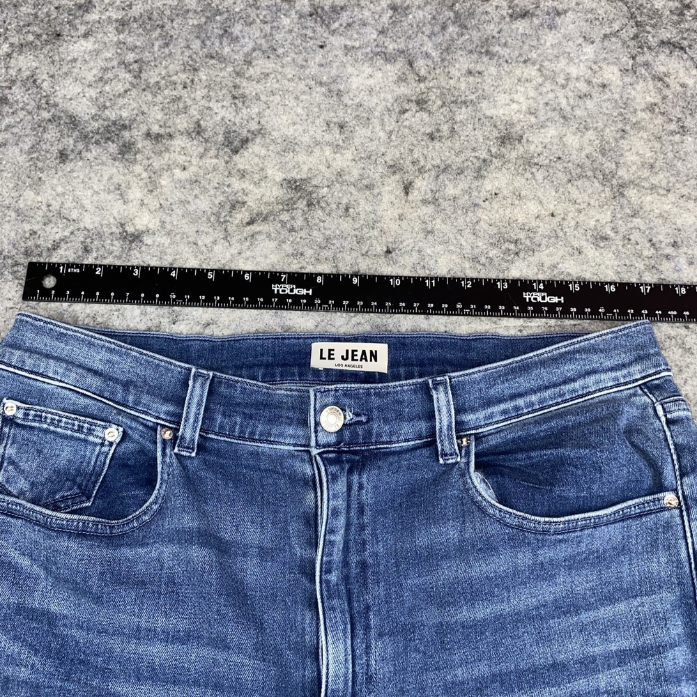 Le Jean Women's 32 Blue Medium Wash Cotton Blend Stella‎ Cropped Flared-Leg - Picture 12 of 14